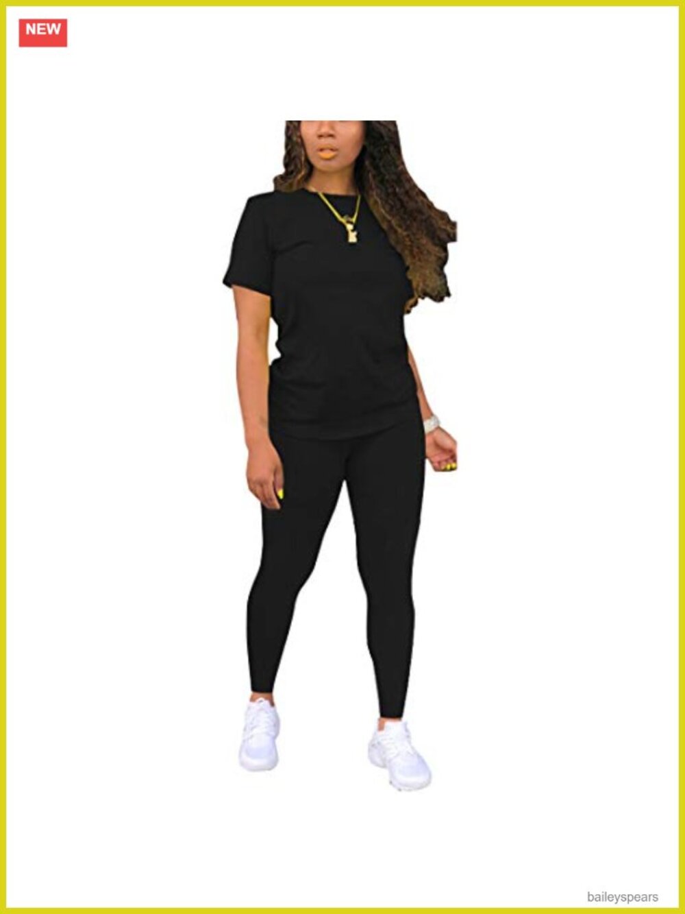 2 Piece Short Sleeve Bodycon Top and Jogger Set Polyester Spandex